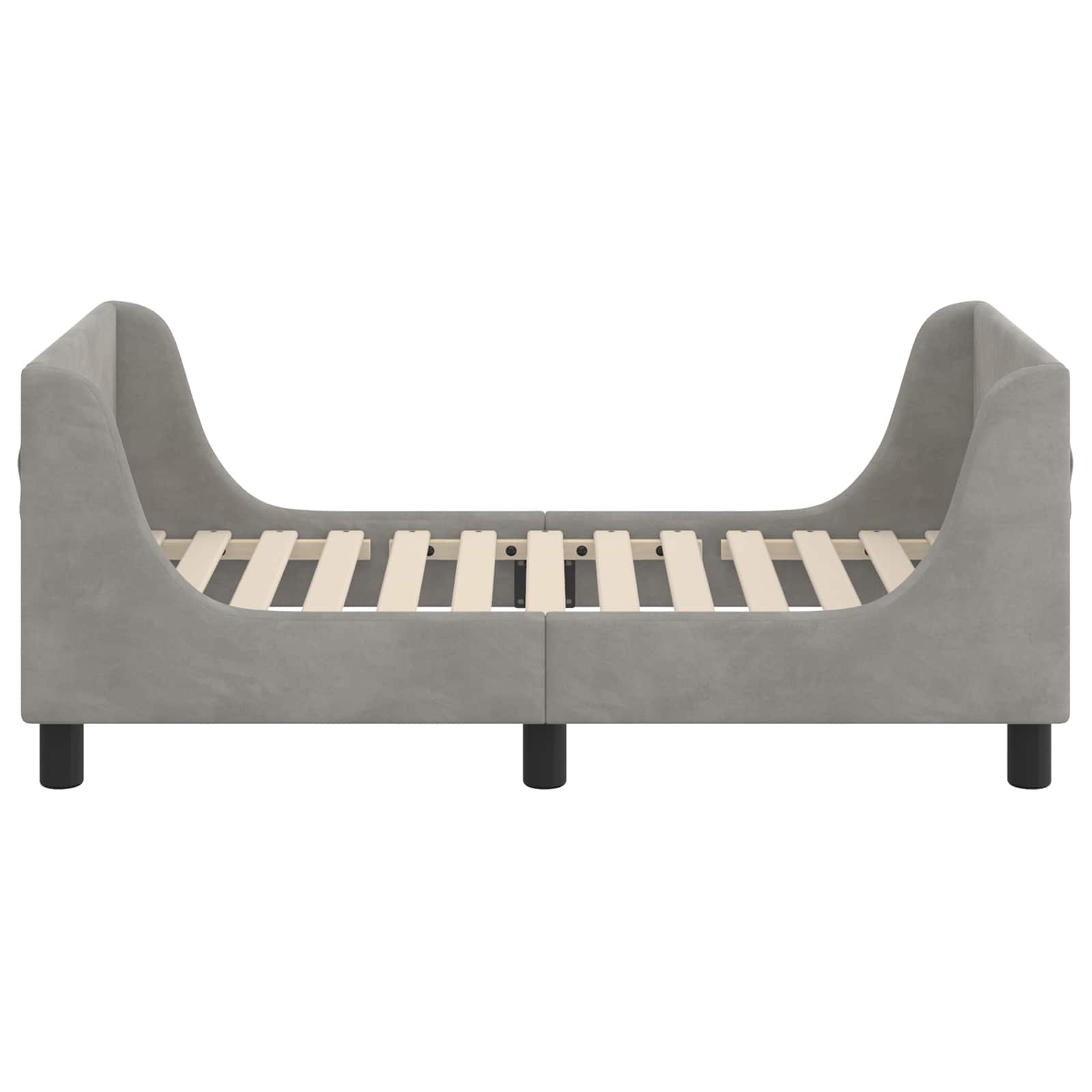 Struttura letto per bambini con testata Grigio Chiaro Velluto | homemem39