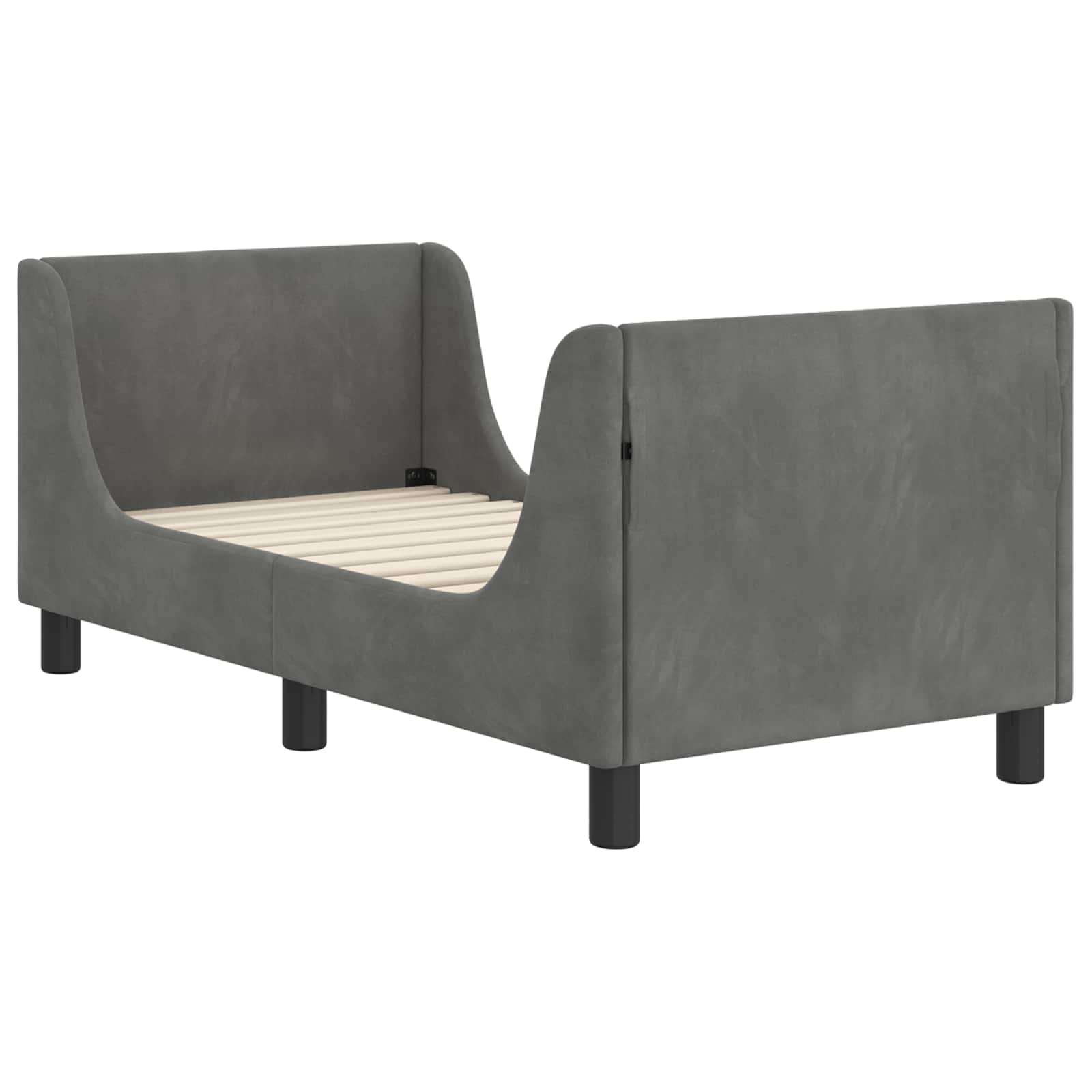 Struttura letto per bambini con testata Grigio Scuro Velluto | homemem39
