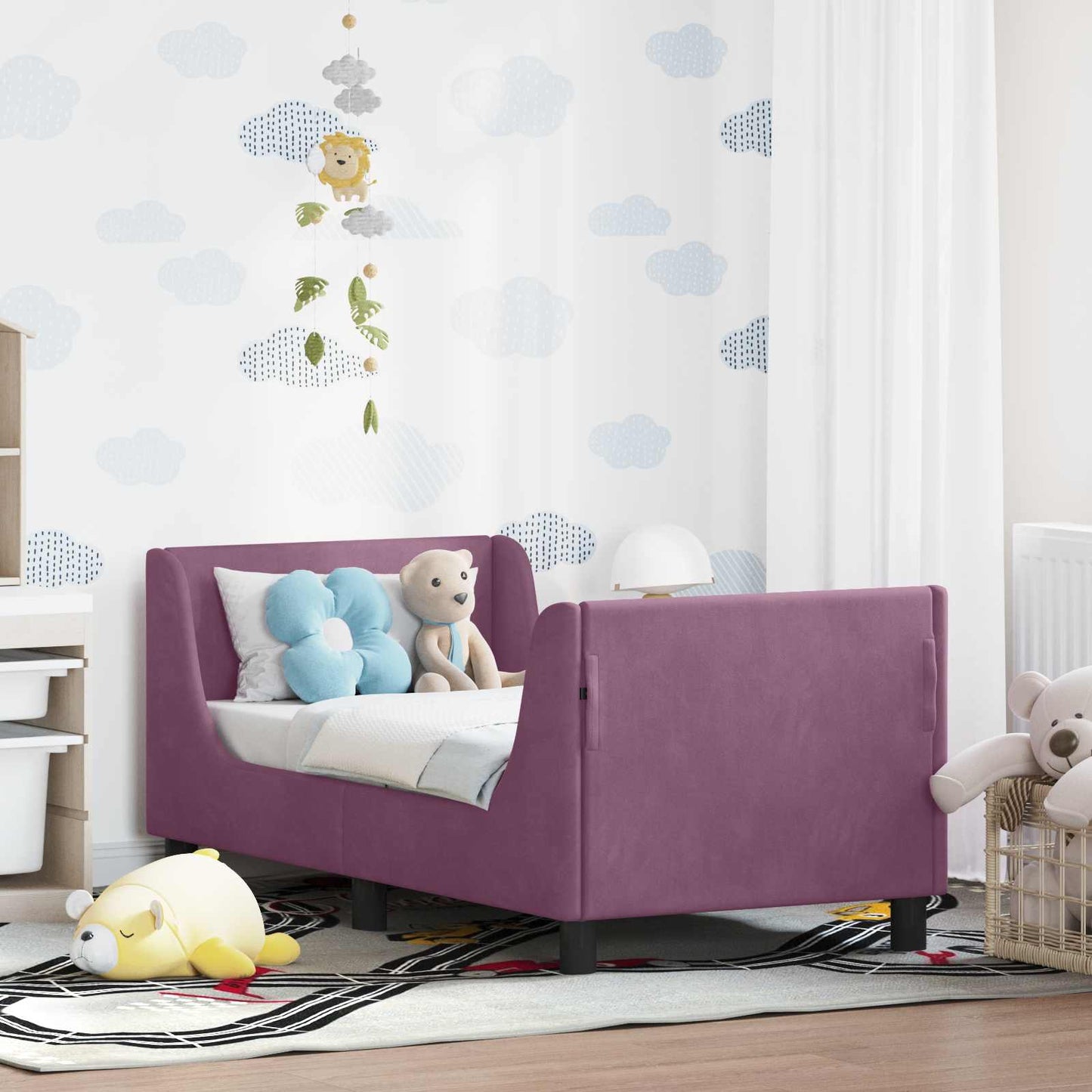 Struttura letto per bambini con testata Viola 70 x 140 cm | homemem39