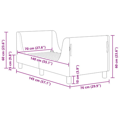 Struttura letto per bambini con testata Viola 70 x 140 cm | homemem39