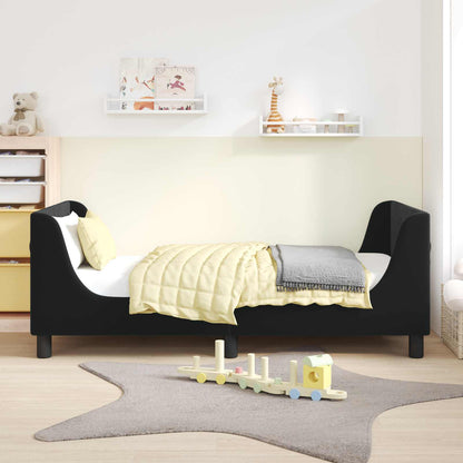 Struttura letto bambini con testata Nero 80 x 160 cm Velluto | homemem39