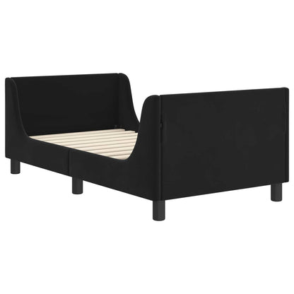 Struttura letto bambini con testata Nero 80 x 160 cm Velluto | homemem39