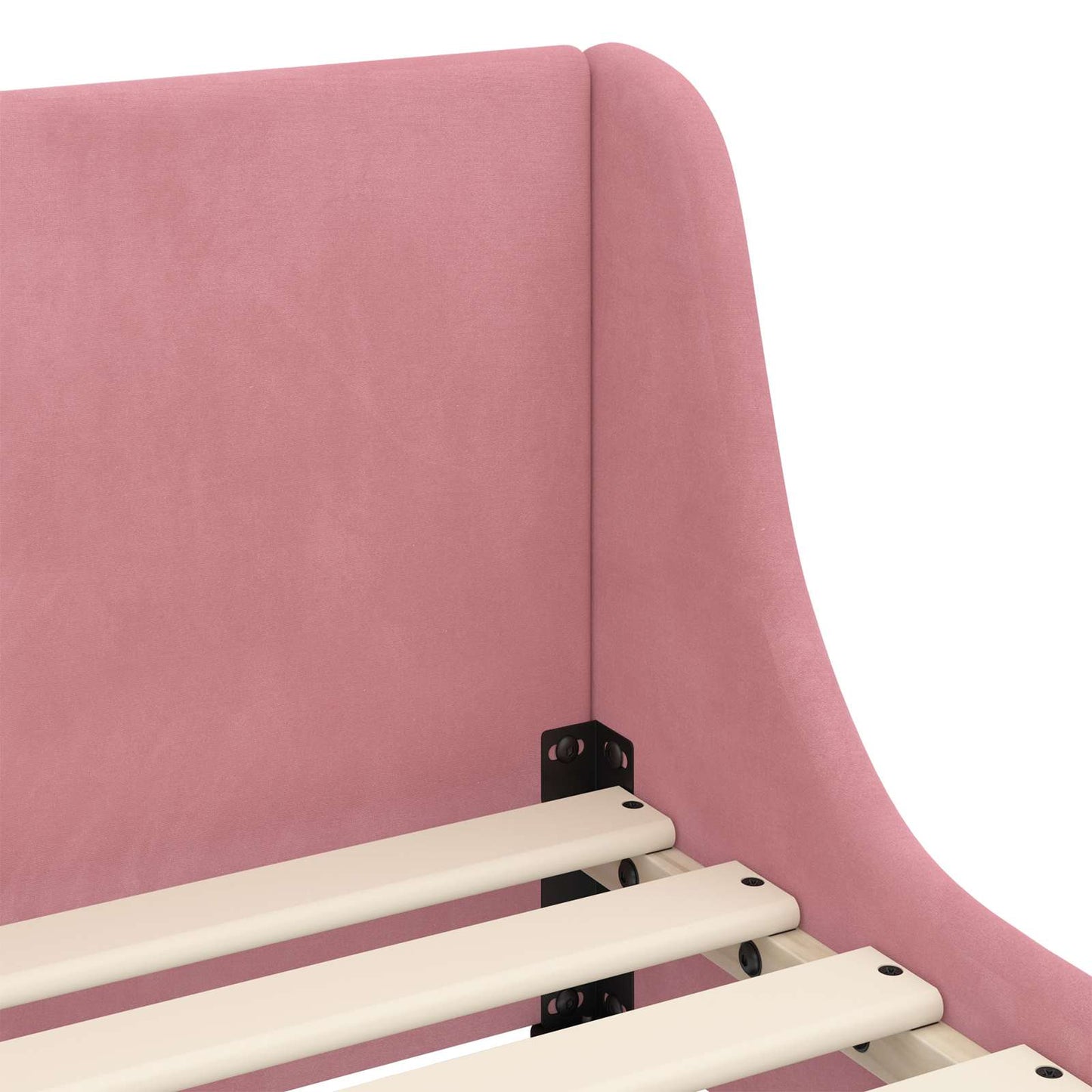 Struttura letto bambini con testata Rosa 80 x 160 cm Velluto
