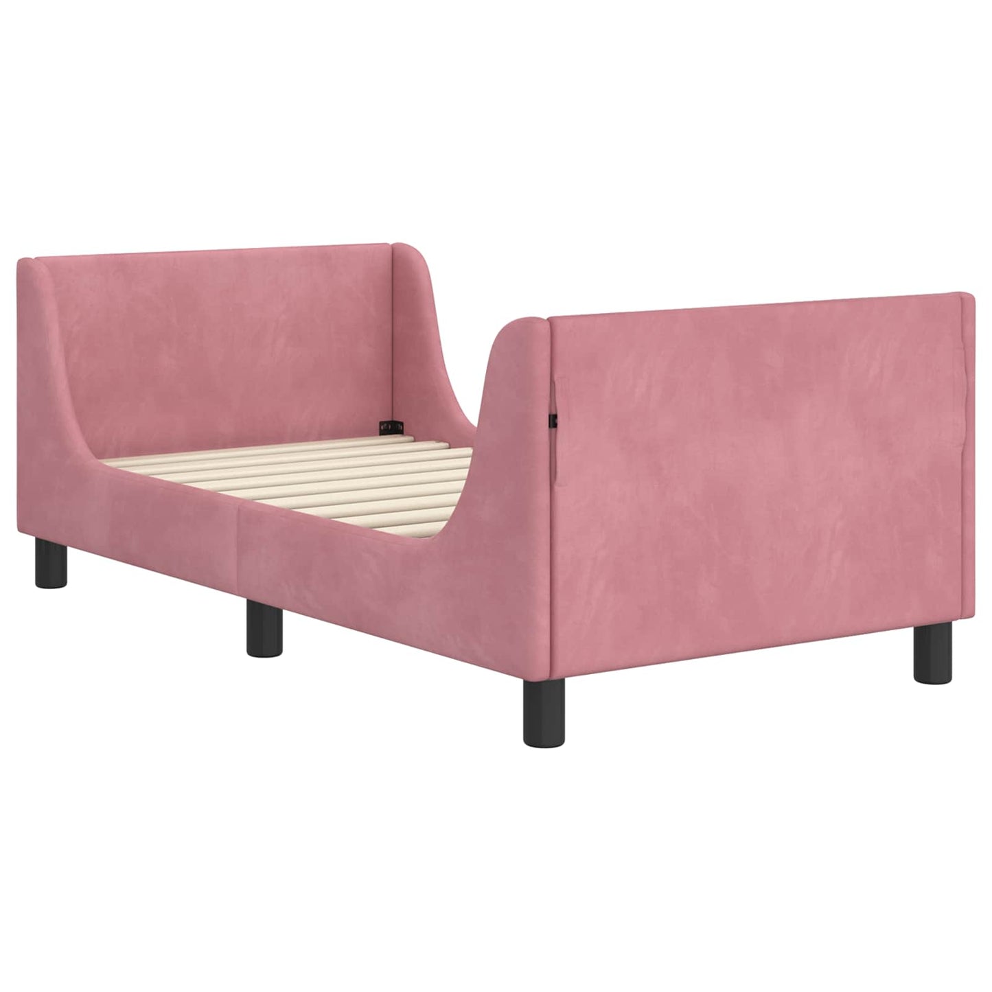 Struttura letto bambini con testata Rosa 80 x 160 cm Velluto