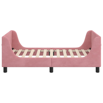 Struttura letto bambini con testata Rosa 80 x 160 cm Velluto