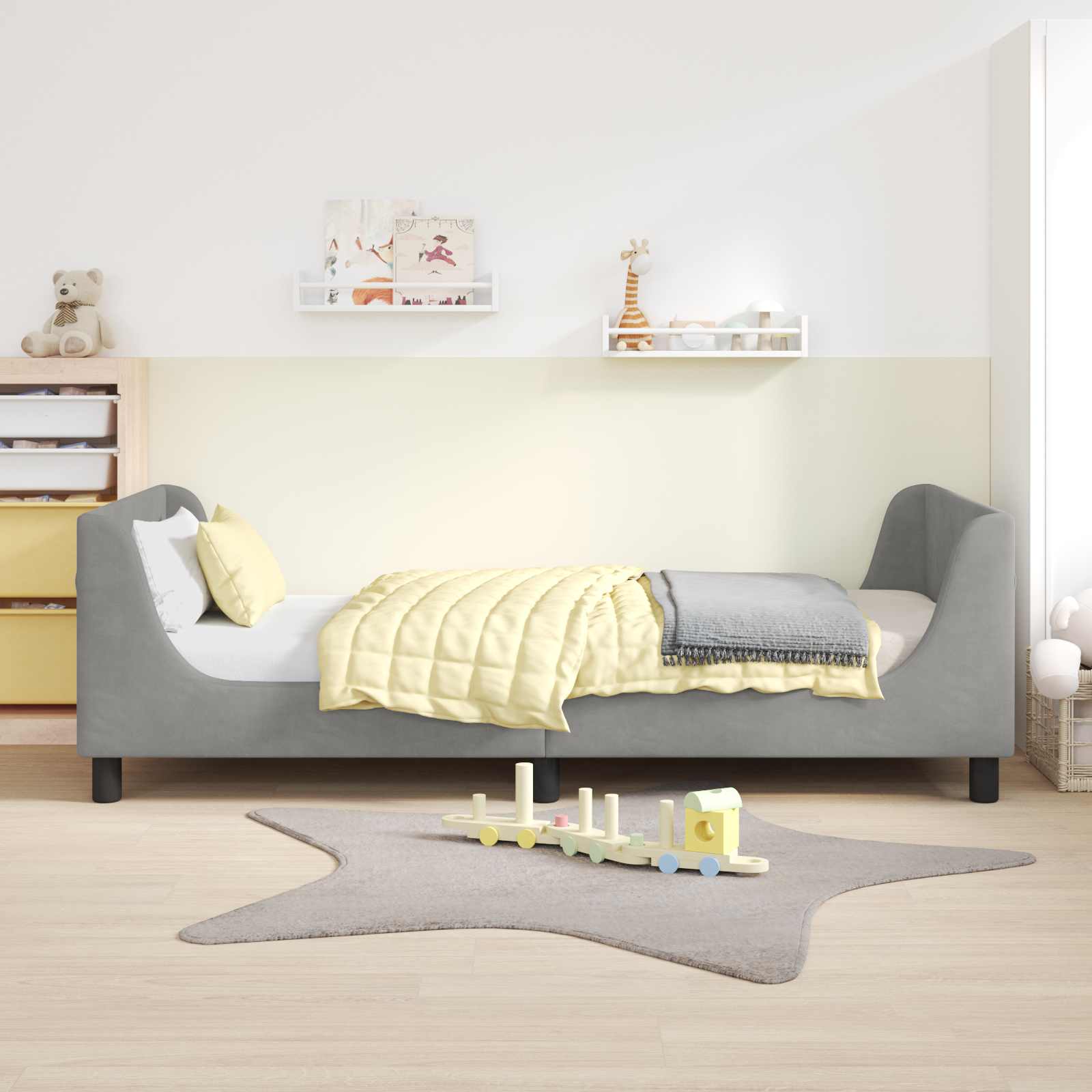 Struttura letto bambini con testata Grigio Chiaro 80 x 200 cm | homemem39