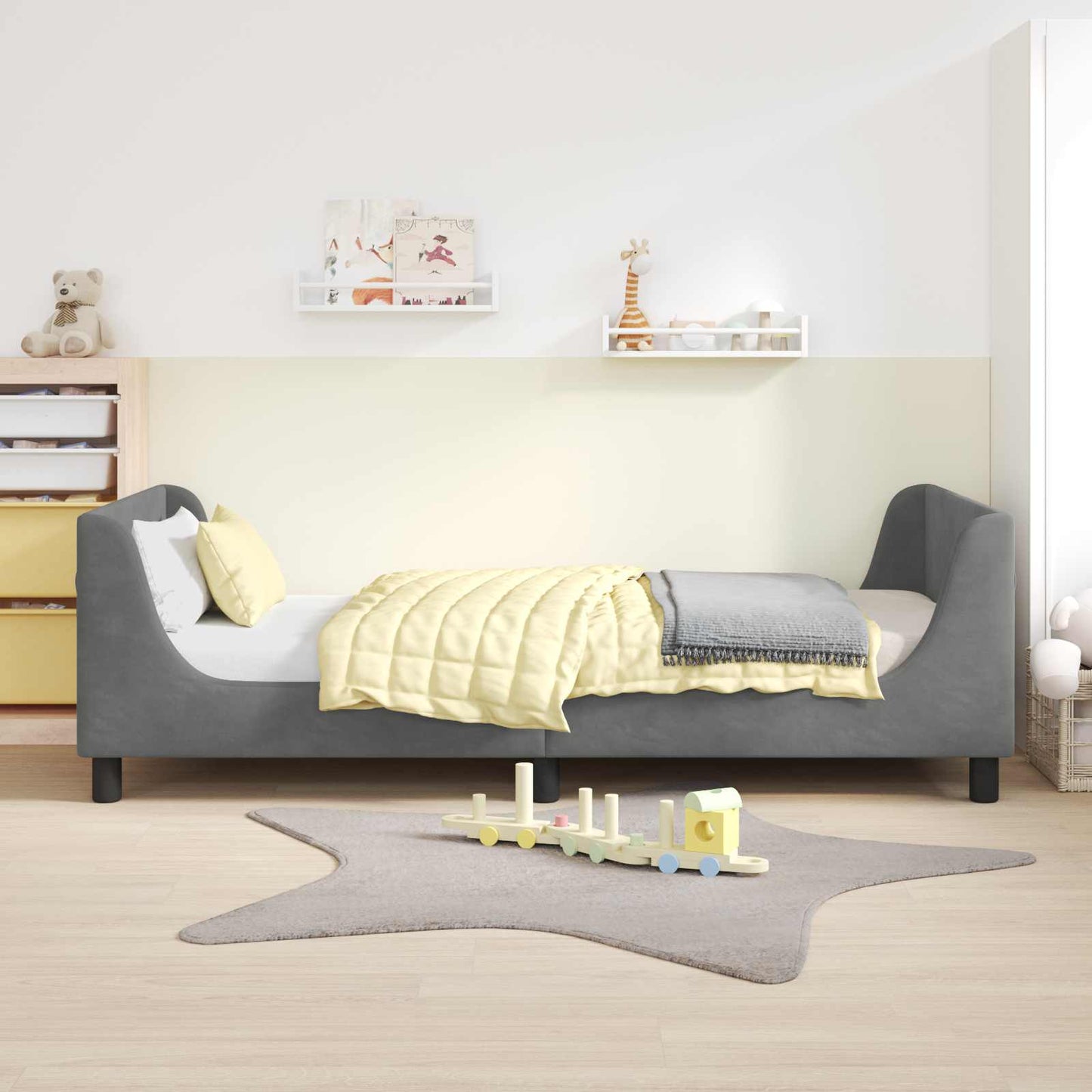 Struttura letto bambini con testata Grigio Scuro 80 x 200 cm | homemem39