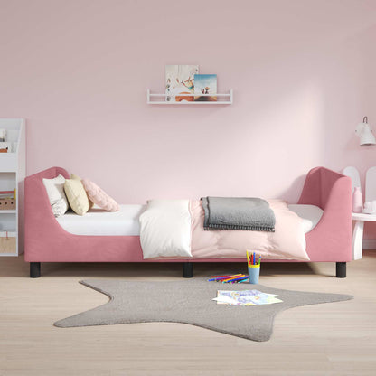 Struttura letto bambini con testata Rosa 80 x 200 cm Velluto | homemem39