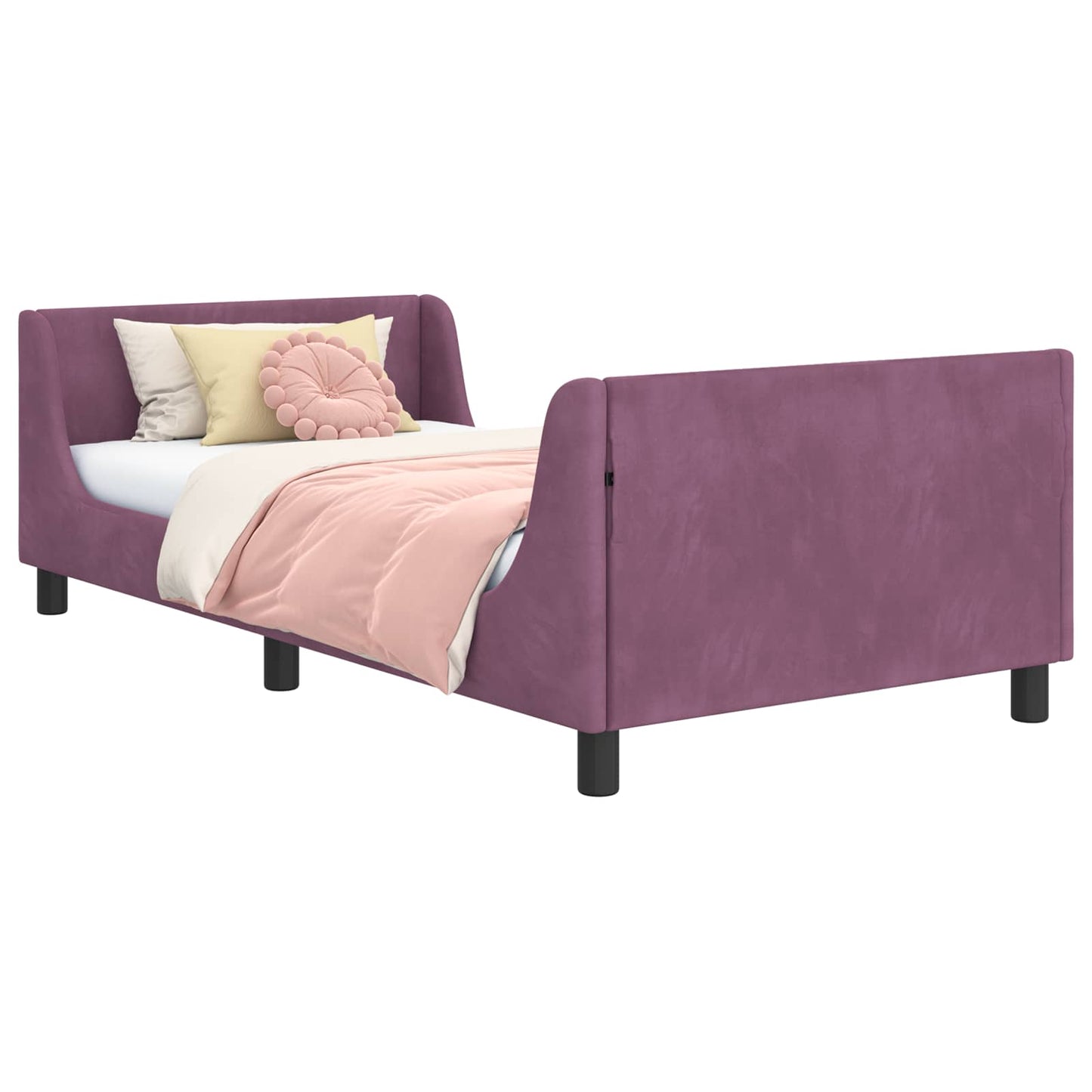 Struttura letto bambini con testata Viola 80 x 200 cm Velluto | homemem39