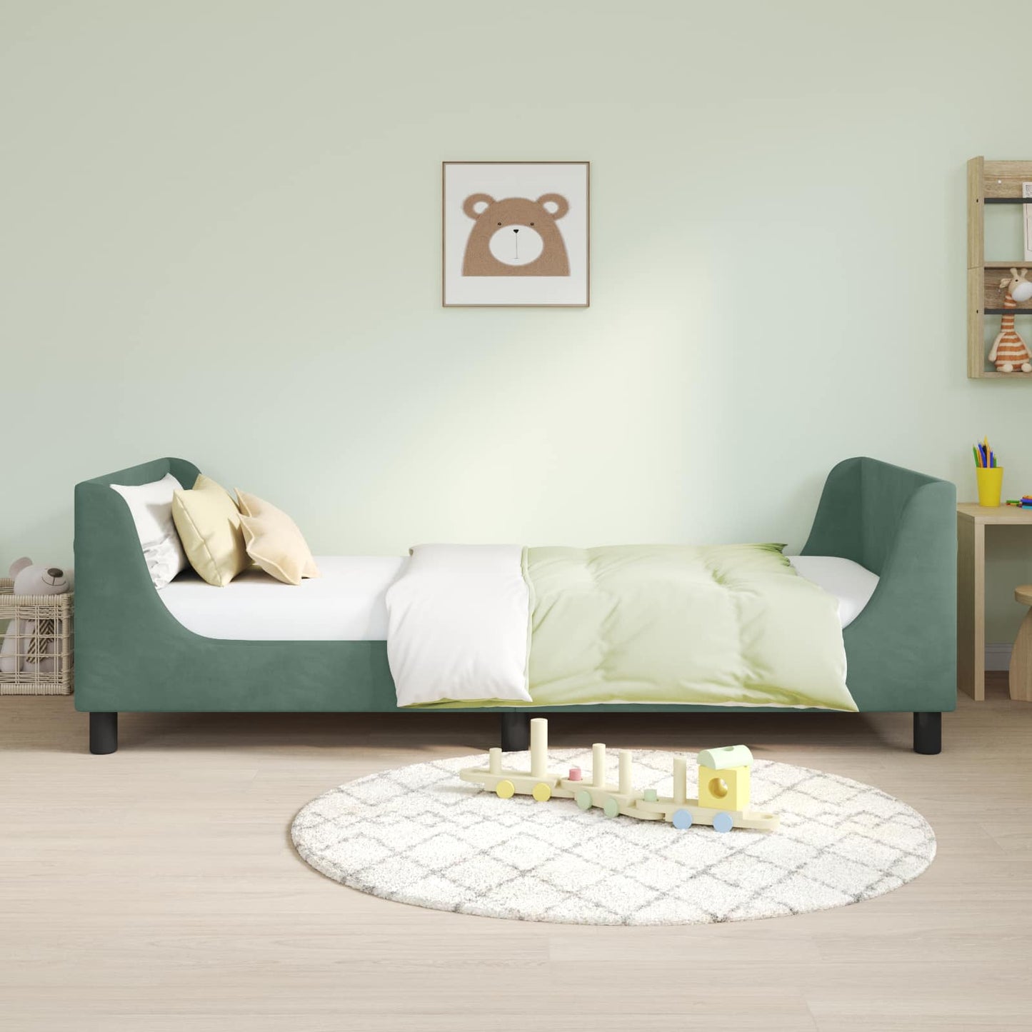 Struttura letto bambini con testata Verde Mare 80 x 200 cm | homemem39
