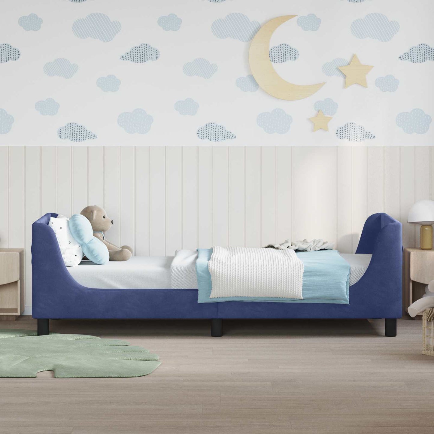 Struttura letto bambini con testata Blu Polizia 80 x 200 cm | homemem39