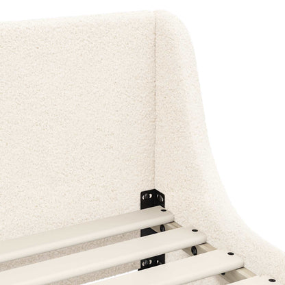 Struttura letto bambini con testata Crema 90 x 190 cm Bouclé | homemem39