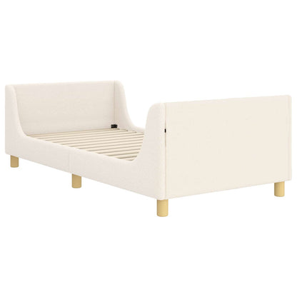 Struttura letto bambini con testata Crema 90 x 190 cm Bouclé | homemem39