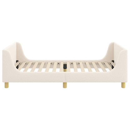 Struttura letto bambini con testata Crema 90 x 190 cm Bouclé | homemem39
