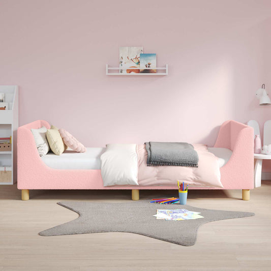 Struttura letto bambini con testata Rosa 90 x 190 cm Bouclé | homemem39