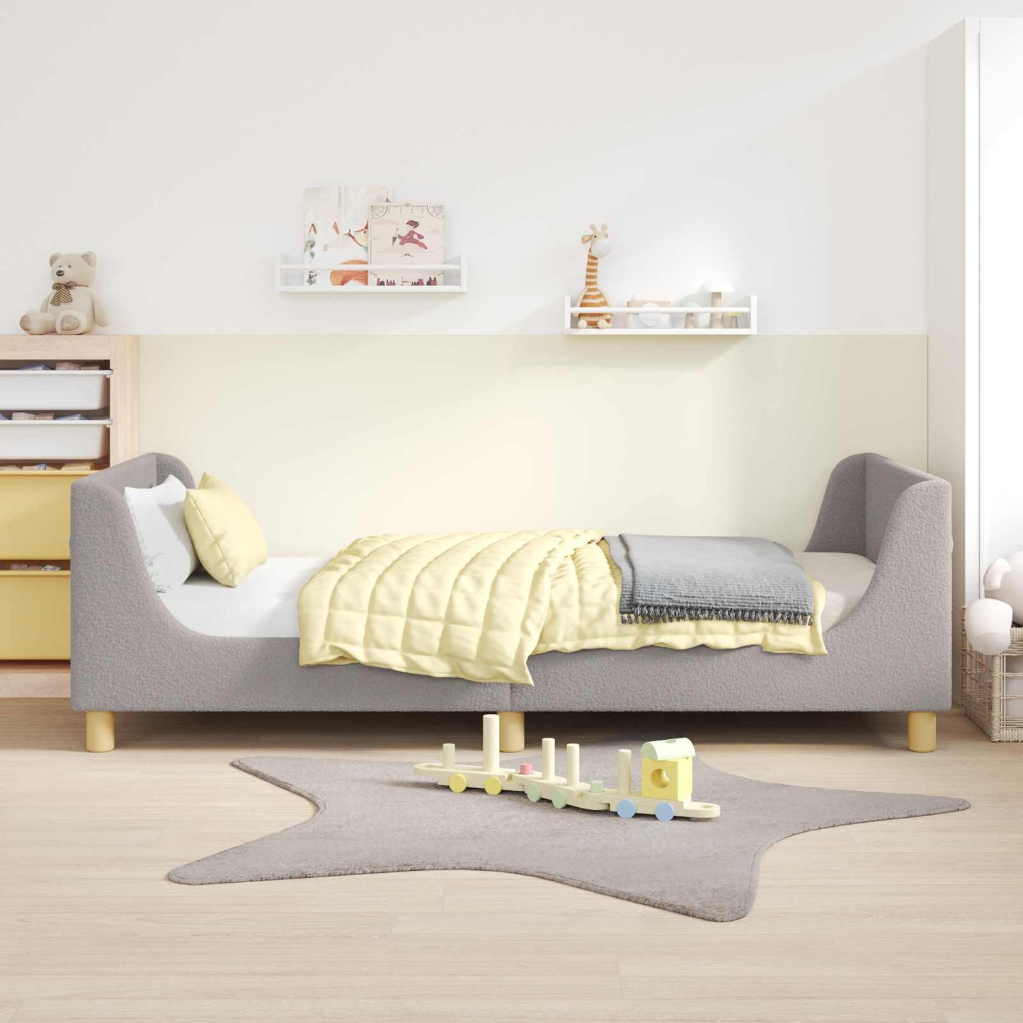 Struttura letto bambini con testata Grigio Chiaro 90x190 cm | homemem39