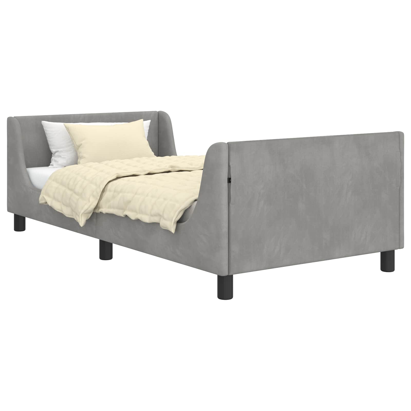 Struttura letto bambini con testata Grigio Chiaro 90 x 190 cm | homemem39