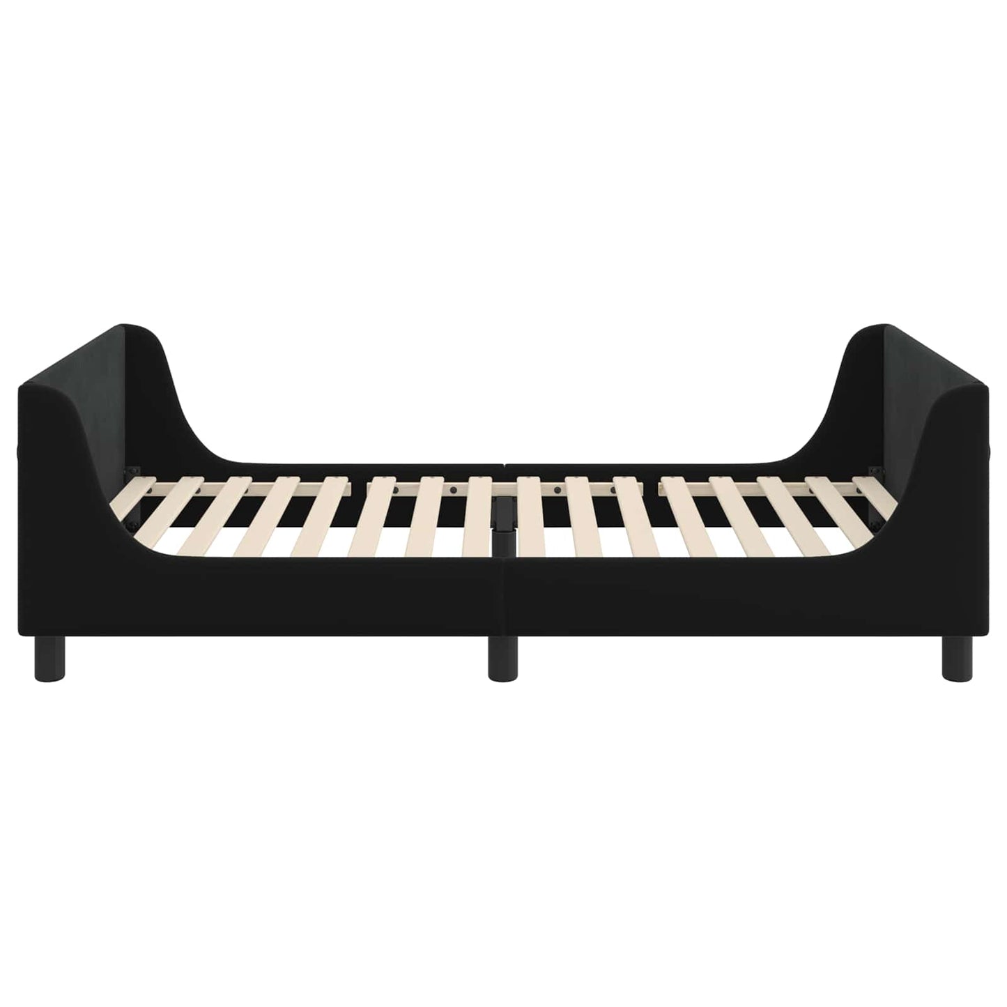 Struttura letto bambini con testata Nero 90 x 190 cm Velluto | homemem39