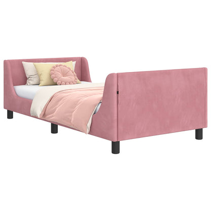 Struttura letto bambini con testata Rosa 90 x 190 cm Velluto | homemem39