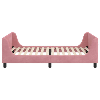 Struttura letto bambini con testata Rosa 90 x 190 cm Velluto | homemem39
