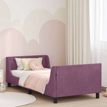 Struttura letto bambini con testata Viola 90 x 190 cm Velluto | homemem39