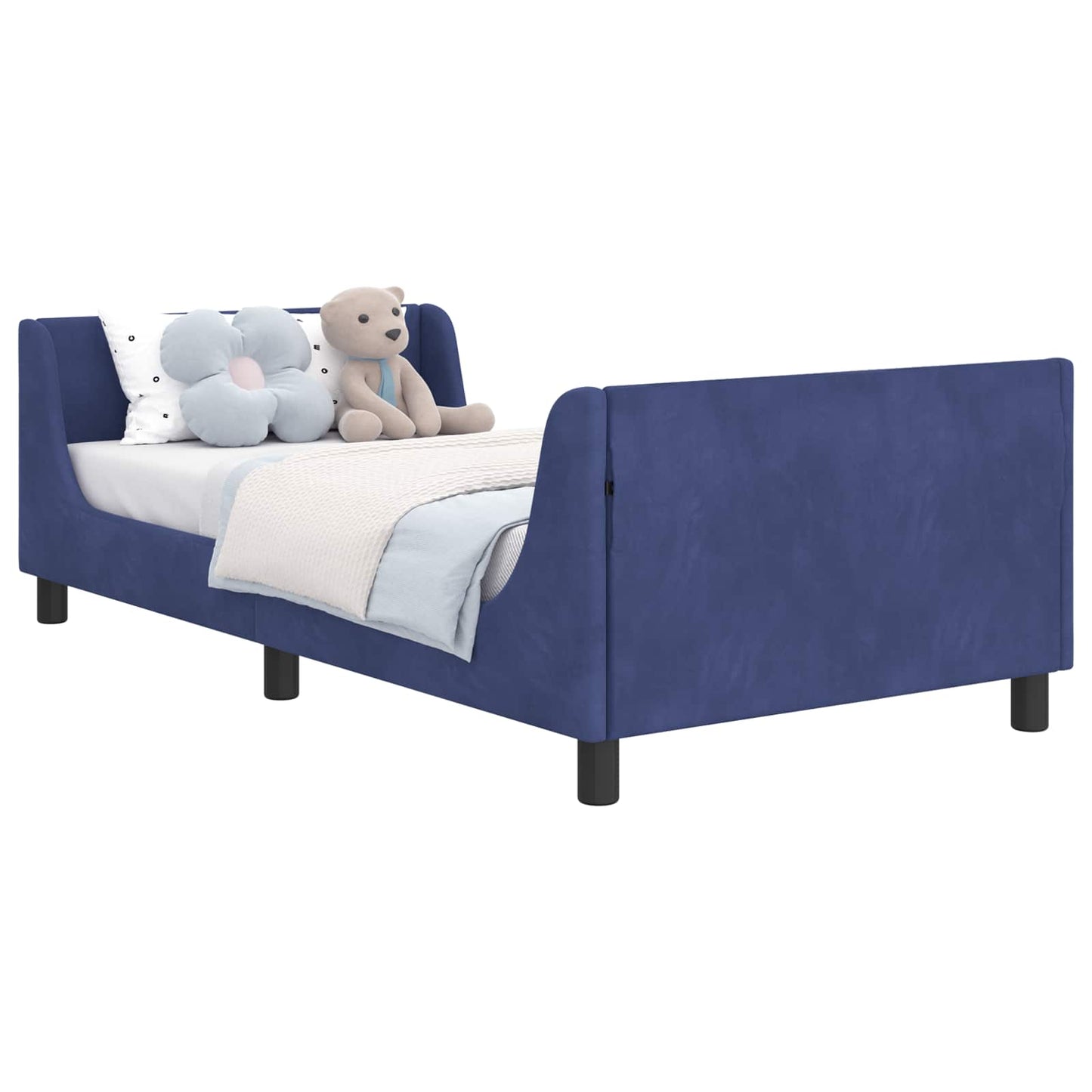 Struttura letto bambini con testata Blu Polizia 90 x 190 cm | homemem39