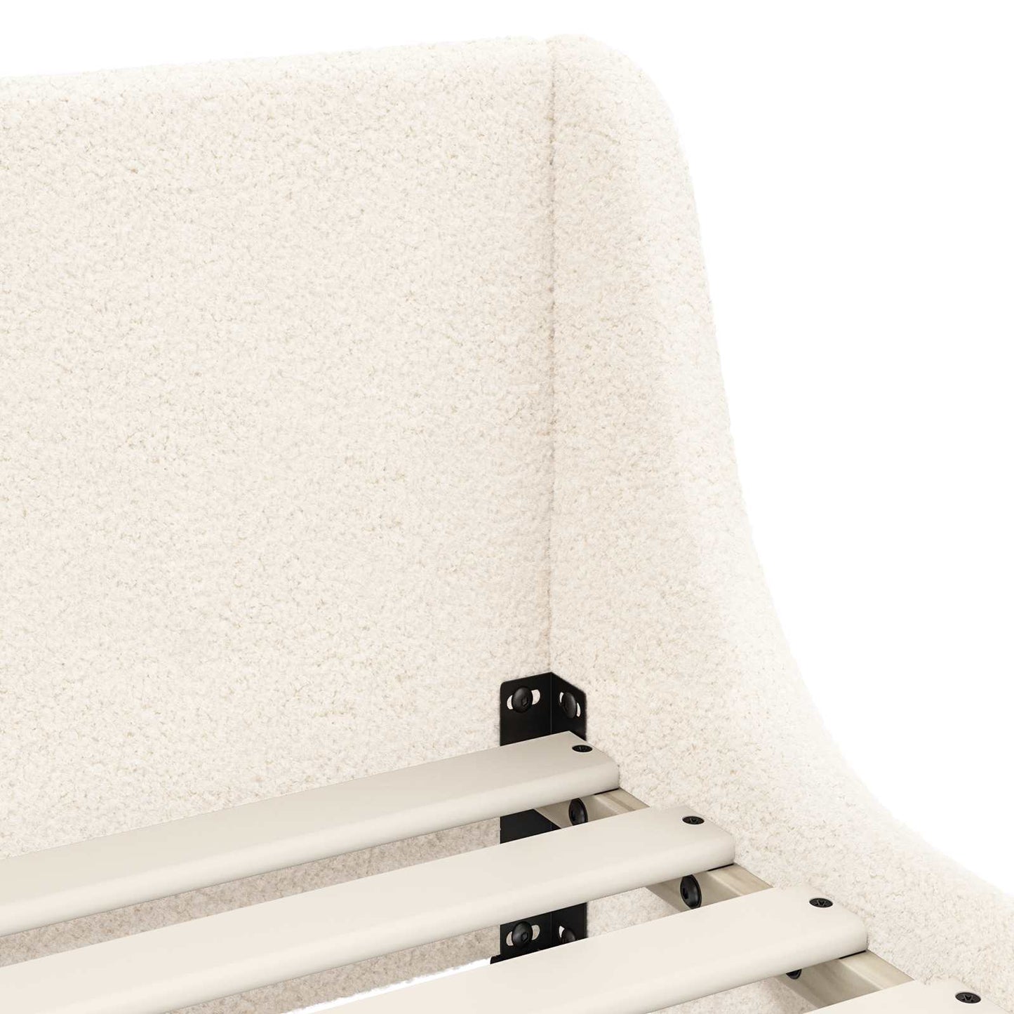 Struttura letto bambini con testata Crema 90 x 200 cm Bouclé | homemem39