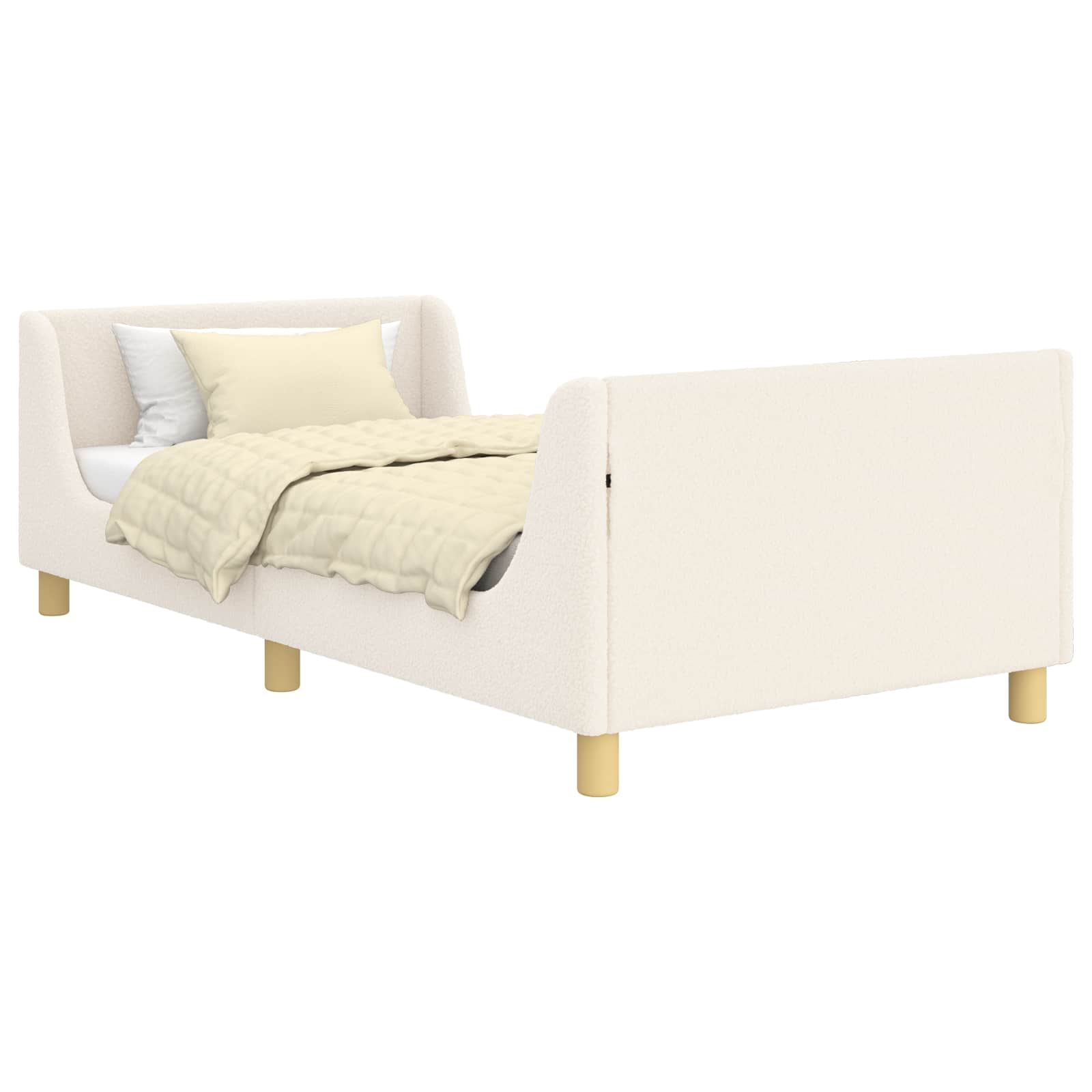 Struttura letto bambini con testata Crema 90 x 200 cm Bouclé | homemem39