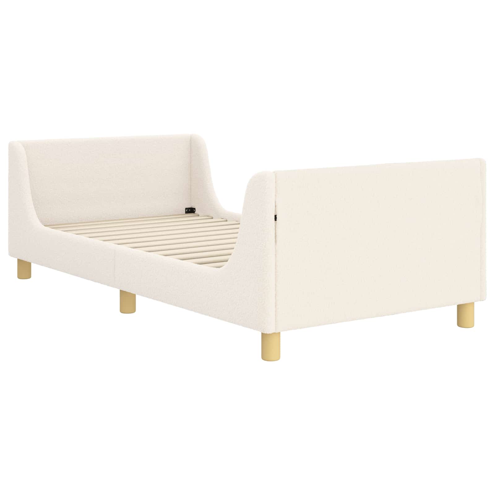 Struttura letto bambini con testata Crema 90 x 200 cm Bouclé | homemem39