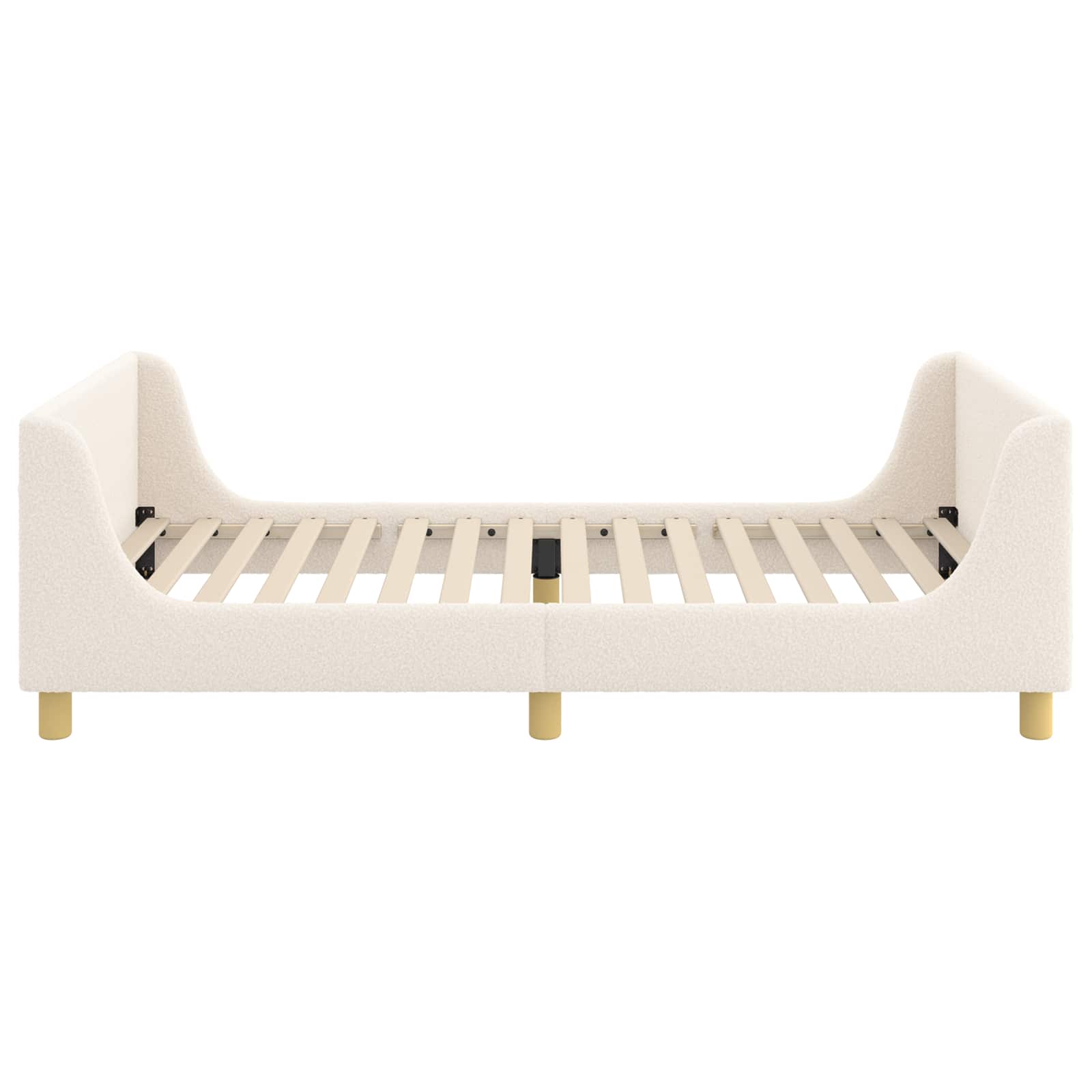 Struttura letto bambini con testata Crema 90 x 200 cm Bouclé | homemem39