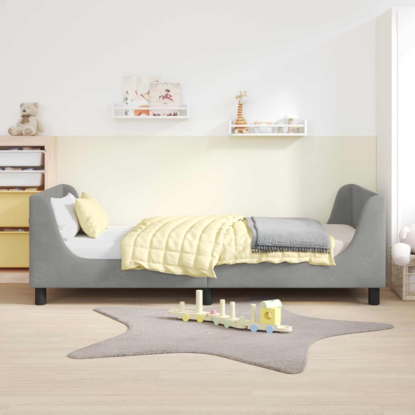 Struttura letto bambini con testata Grigio Chiaro 90 x 200 cm | homemem39