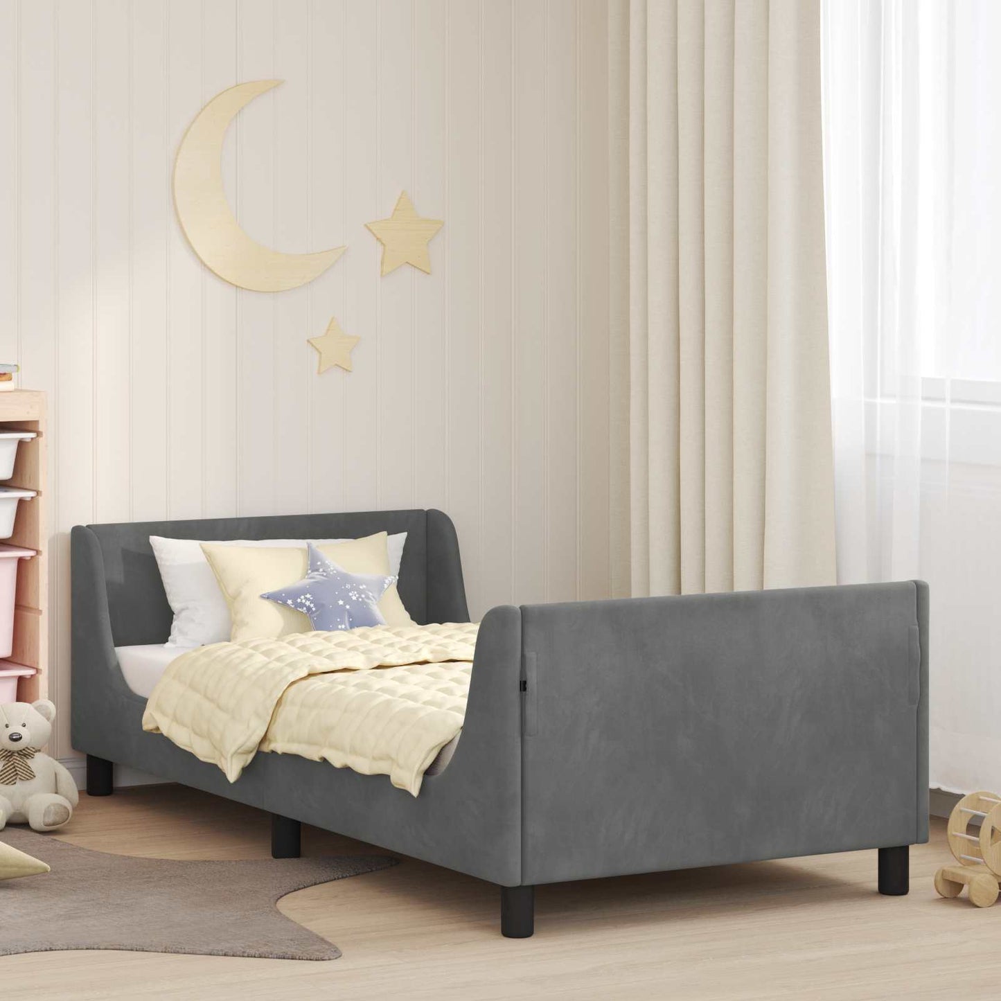 Struttura letto bambini con testata Grigio Scuro 90 x 200 cm | homemem39