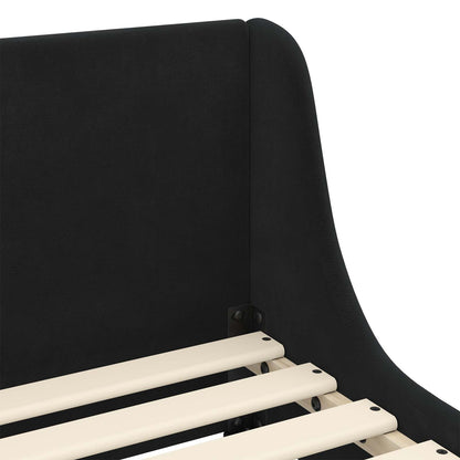 Struttura letto bambini con testata Nero 90 x 200 cm Velluto | homemem39