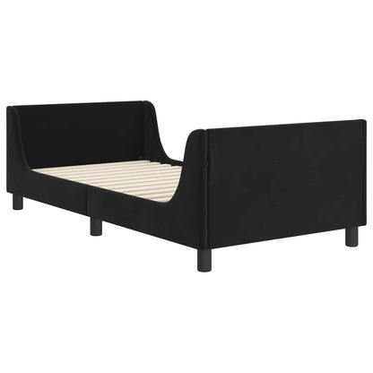 Struttura letto bambini con testata Nero 90 x 200 cm Velluto | homemem39