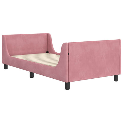 Struttura letto bambini con testata Rosa 90 x 200 cm Velluto | homemem39