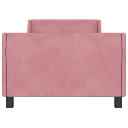 Struttura letto bambini con testata Rosa 90 x 200 cm Velluto | homemem39