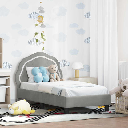 Struttura letto per bambini con testata Grigio Chiaro Velluto | homemem39