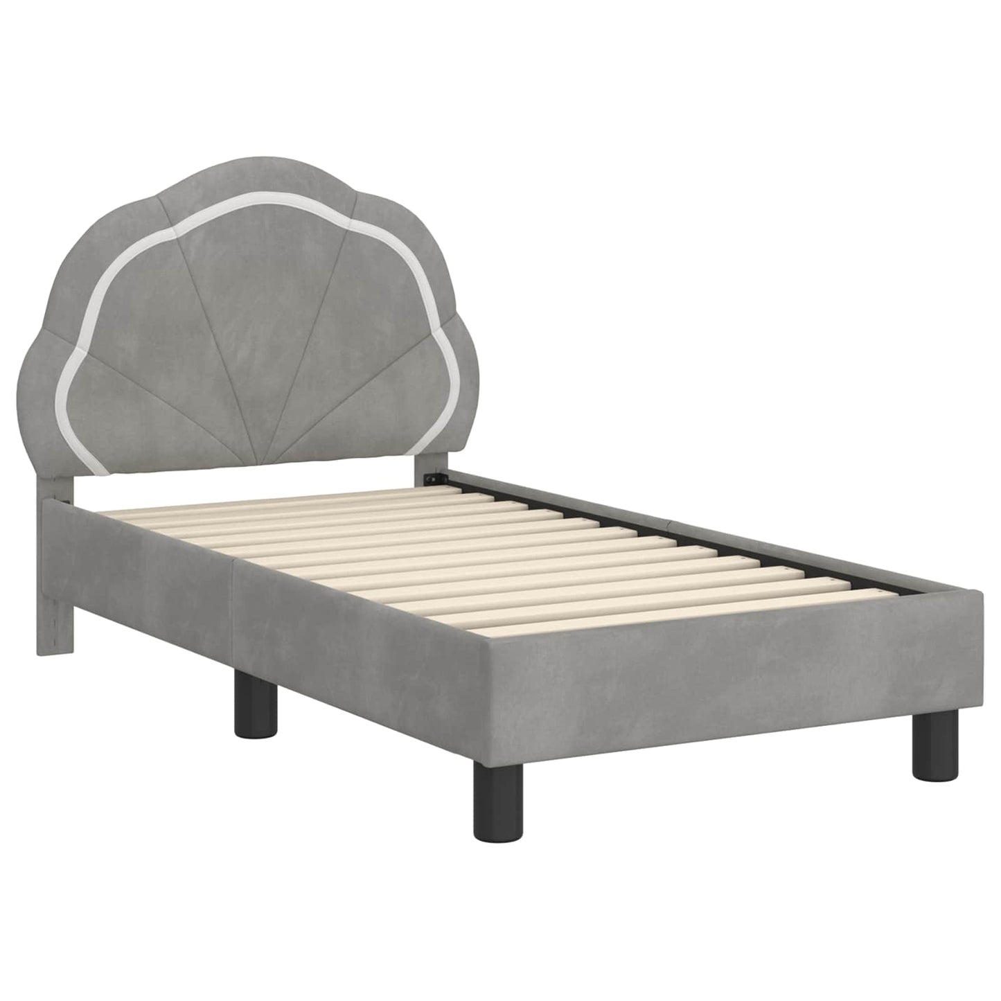Struttura letto per bambini con testata Grigio Chiaro Velluto | homemem39