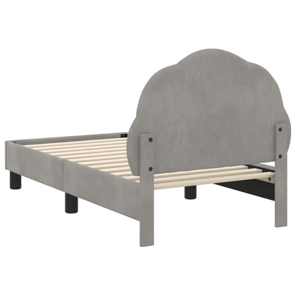 Struttura letto per bambini con testata Grigio Chiaro Velluto | homemem39