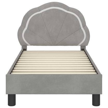 Struttura letto per bambini con testata Grigio Chiaro Velluto | homemem39