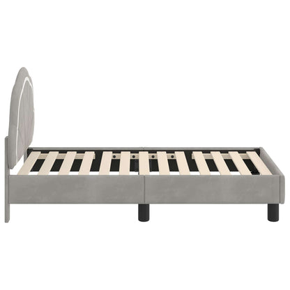 Struttura letto per bambini con testata Grigio Chiaro Velluto | homemem39