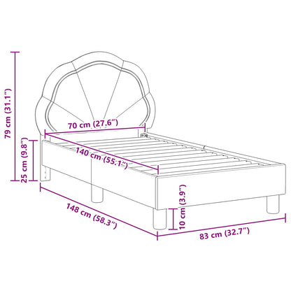 Struttura letto per bambini con testata Grigio Chiaro Velluto | homemem39