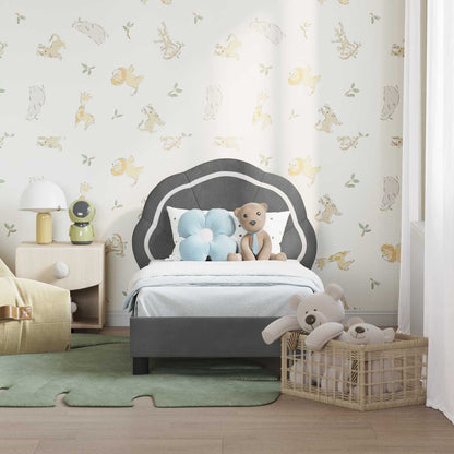 Struttura letto per bambini con testata Grigio Scuro Velluto | homemem39