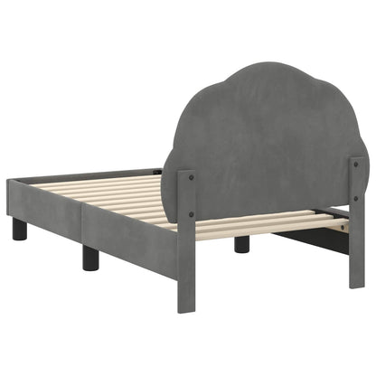 Struttura letto per bambini con testata Grigio Scuro Velluto | homemem39