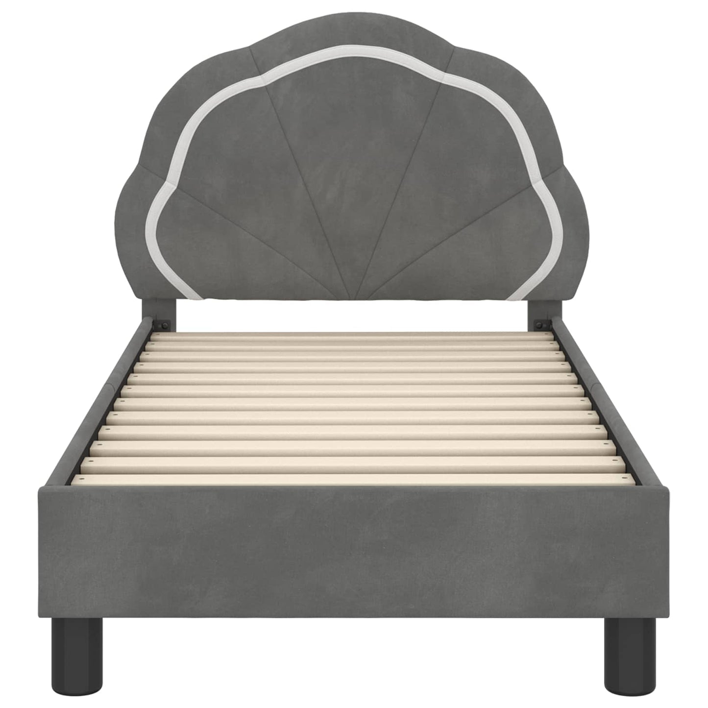 Struttura letto per bambini con testata Grigio Scuro Velluto | homemem39