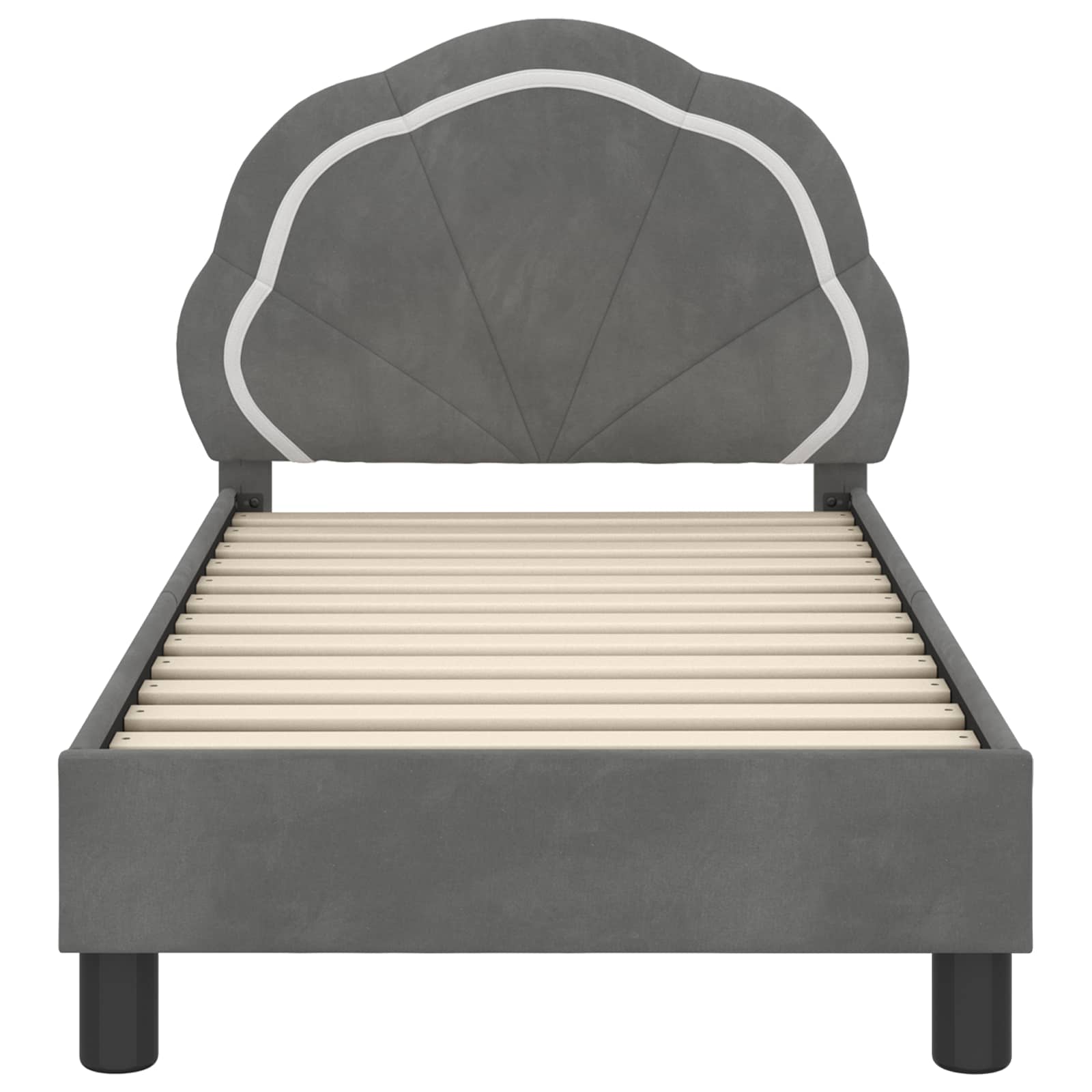Struttura letto per bambini con testata Grigio Scuro Velluto | homemem39