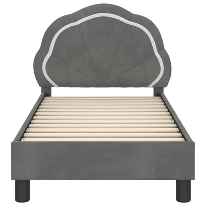 Struttura letto per bambini con testata Grigio Scuro Velluto | homemem39
