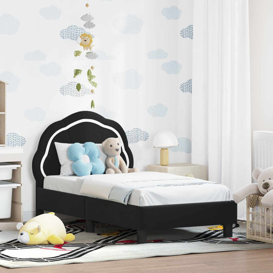 Struttura letto per bambini con testata Nero 70 x 140 cm | homemem39