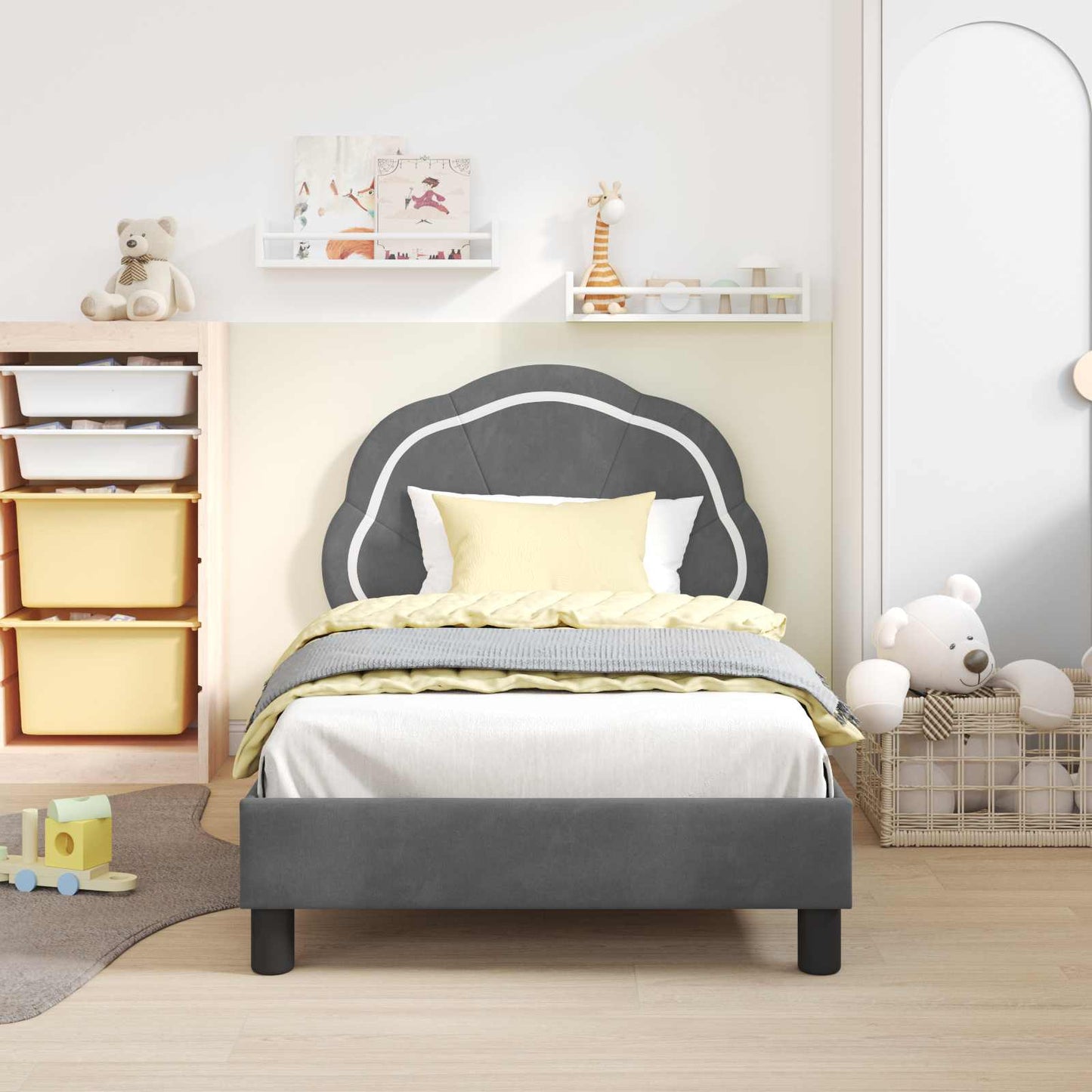 Struttura letto bambini con testata Grigio Scuro 80 x 160 cm | homemem39