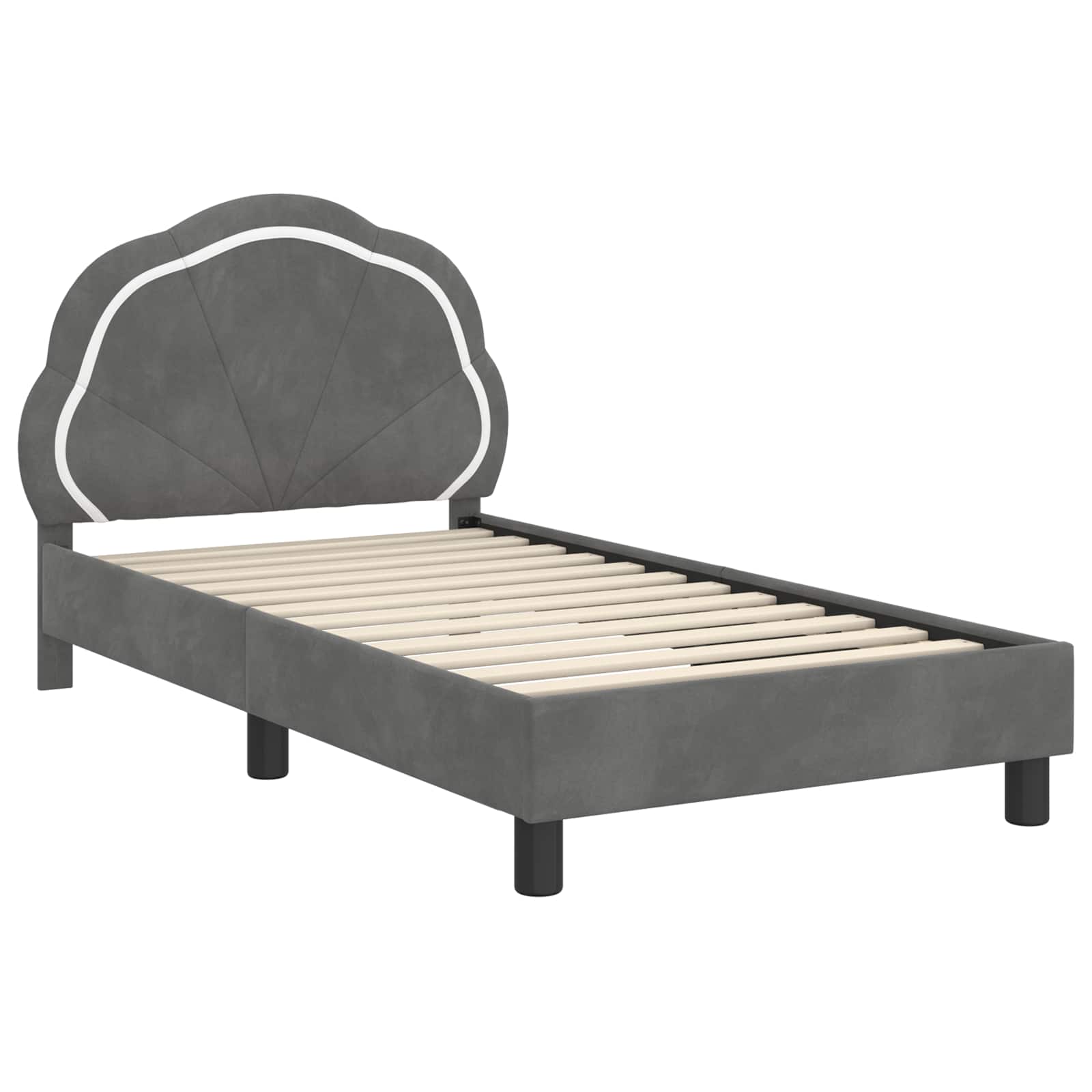 Struttura letto bambini con testata Grigio Scuro 80 x 160 cm | homemem39